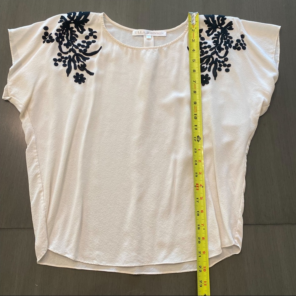 ULLA JOHNSON Silk Floral Embroidered Blouse - Picture 3 of 6